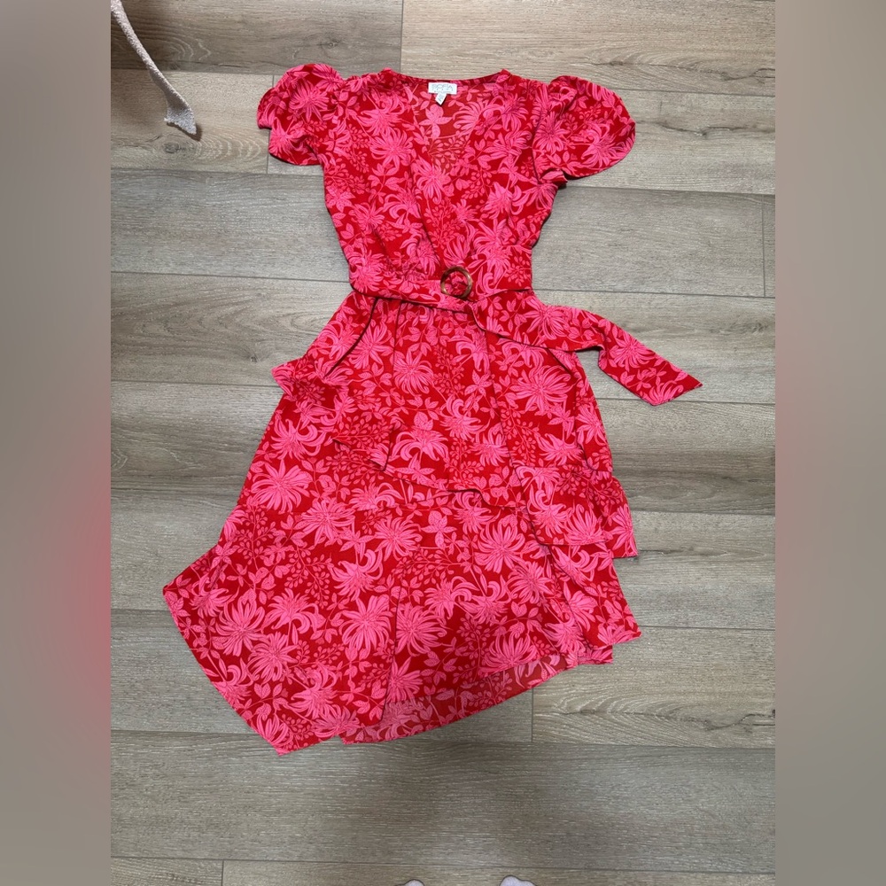 Floral Pink Wrap Dress